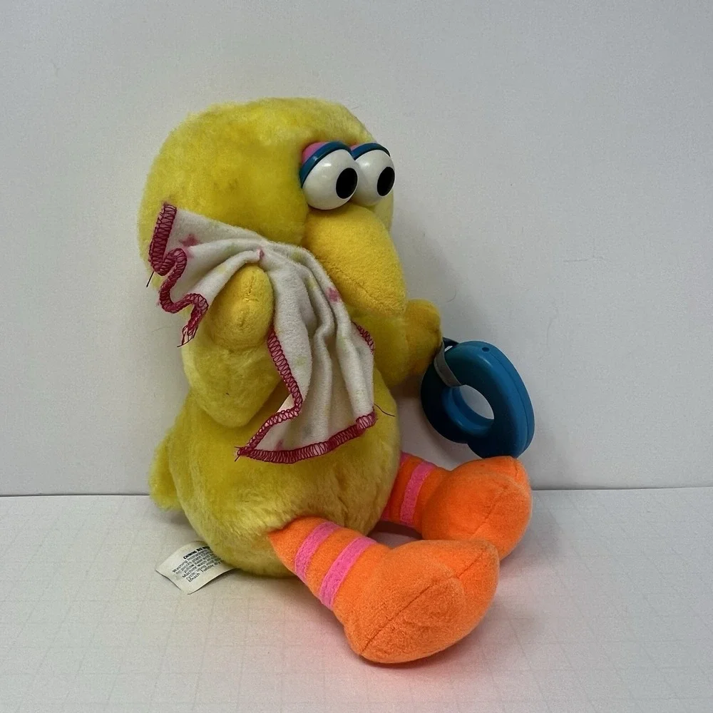 Playskool Sesame Street Big Bird Baby Sensory Rattle Plush Toy 1988 Vintage 8